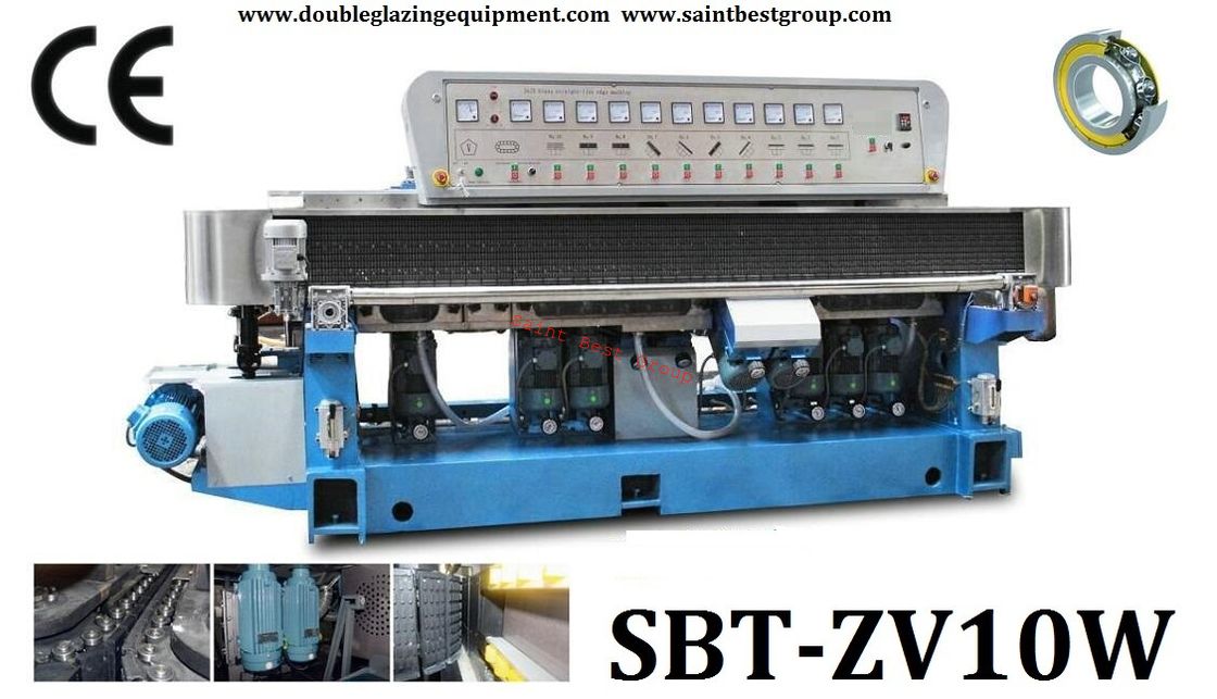 10 Motors Glass Edging&Polishing Machine, Straight Line Glass Edging Machine, Straight Line Glass Edger